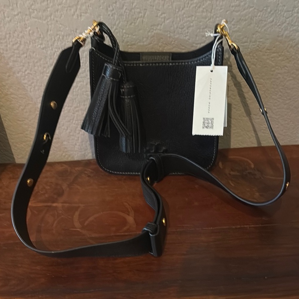 Black Leather Crossbody Bag